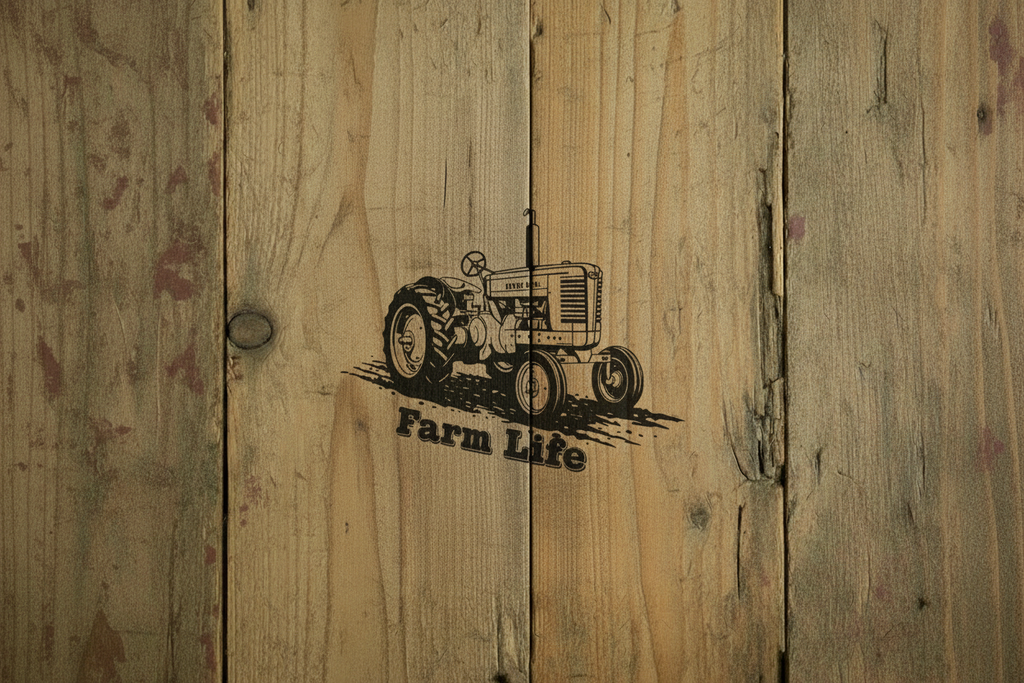 Tractor Farm Life Directly on Wood - No Card