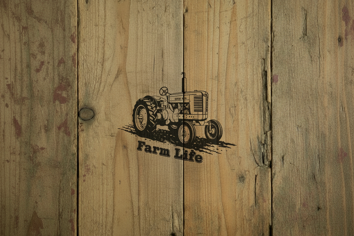 Tractor Farm Life Directly on Wood - No Card